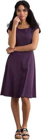 Fair Indigo Women's 100% Organic Pima Cotton Ballet Neck Dress in Saudi Arabia