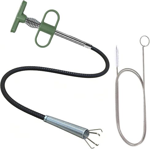 118" Drain Snake Hair Drain Clog Remover Tool with 4 Claws Bendable Hose - Flexible Grabber Claw Pick Up Reacher Tool for Clogged Drains Opener Cleaning in Saudi Arabia
