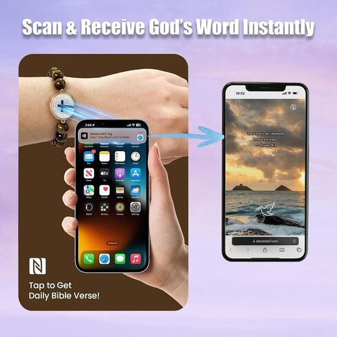 Daily Bible Verse Bracelet Wearable with NFC, Bible Verse Christian Gift for Women, Men and Teens in Saudi Arabia