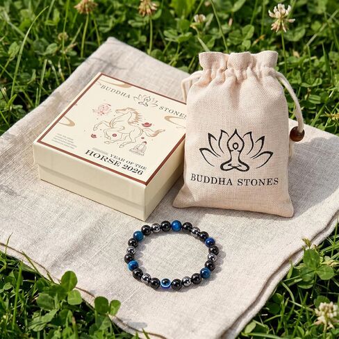 Evil Eye Bracelet 8mm Hematite Black Obsidian Blue Tiger Eye Bracelet for Men Women Multi Protection Beaded Bracelets Healing Crystal Stone Jewelry Gift in Saudi Arabia