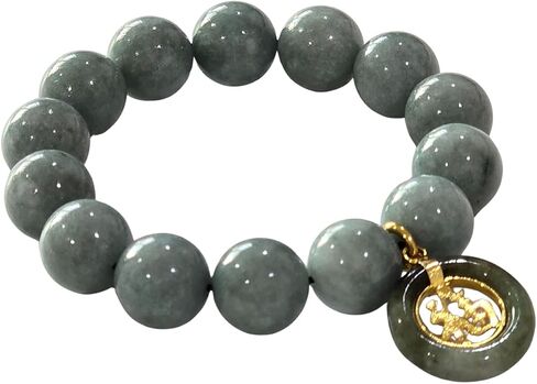 Energy Healer Jade Bracelet – Spiritual Protection & Chakra Balancing with Real 14.2mm Green Jade Beads & Ji Fu Charm 寄福 – Powerful Gift for Soul Coaches, Reiki & Lightworkers. in Saudi Arabia