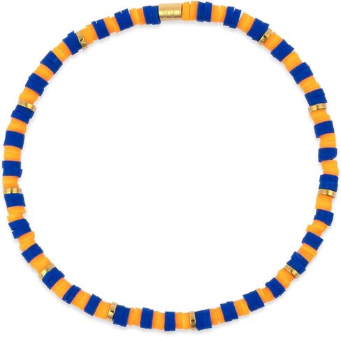 Pura Vida Bracelet Cabrillo Vinyl Disc Stretch Bracelet for Women, Blue & Orange in Kuwait
