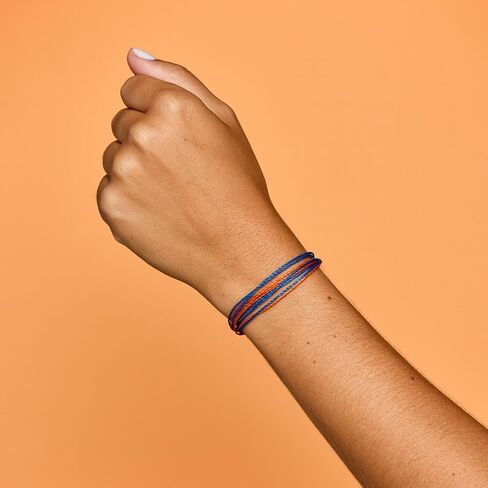 Pura Vida Bracelet Cabrillo Vinyl Disc Stretch Bracelet for Women, Blue & Orange in Kuwait