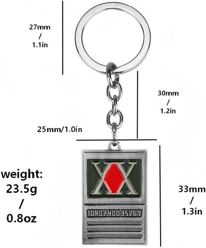 HXH Hunter Keychain - HUNTER LICENCE Anime Cosplay Charm Chain - Gift for Men Women and Fans in Saudi Arabia