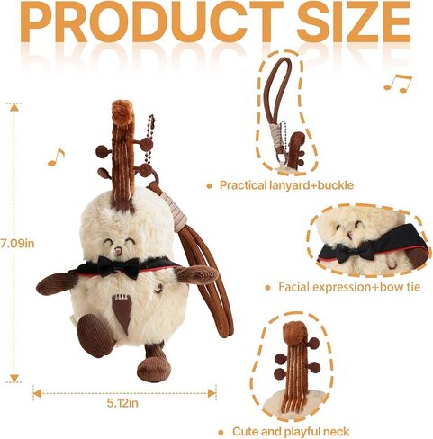 AdorableViolin Plush Keychain,Perfect for Backpacks Mini instrument Keychain WalletCharm Pendant Musician Gift in Saudi Arabia