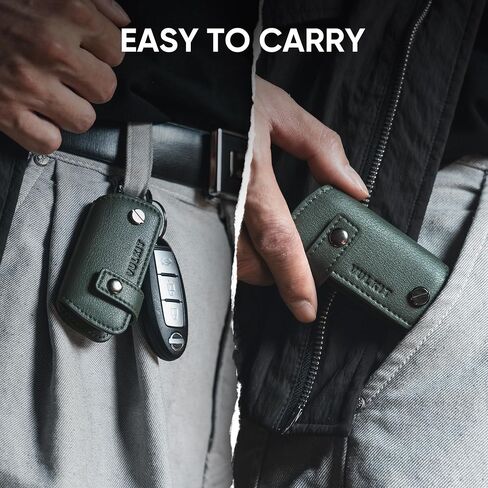 VULKIT Key Organizer Premium Leather Keychain Compact Design Everyday Carry Accessories in Kuwait