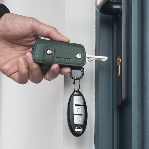 VULKIT Key Organizer Premium Leather Keychain Compact Design Everyday Carry Accessories in Kuwait