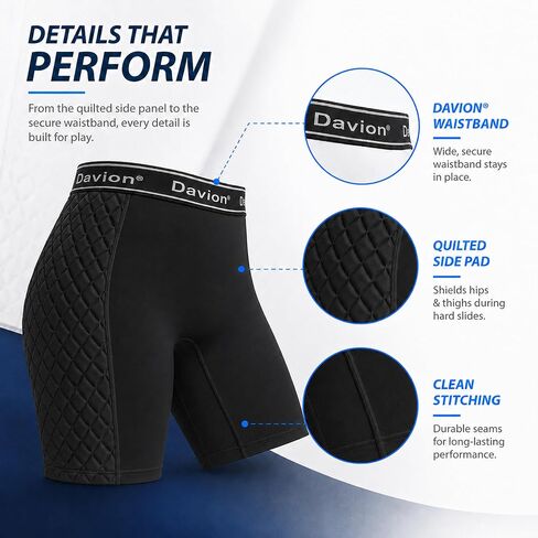Davion Softball Sliding Shorts Women Padded Compression Shorts for Softball Baseball Football in Saudi Arabia