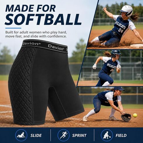 Davion Softball Sliding Shorts Women Padded Compression Shorts for Softball Baseball Football in Saudi Arabia