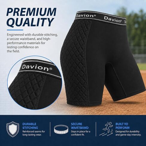 Davion Softball Sliding Shorts Women Padded Compression Shorts for Softball Baseball Football in Saudi Arabia