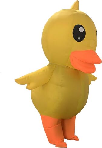 Inflatable Yellow Duck Costume for Adults, Full Body Blow Up Rubber Duck Suit, Funny Halloween Party Cosplay Outfit in Saudi Arabia