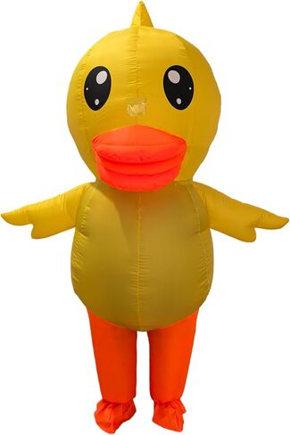 Inflatable Yellow Duck Costume for Adults, Full Body Blow Up Rubber Duck Suit, Funny Halloween Party Cosplay Outfit in Saudi Arabia