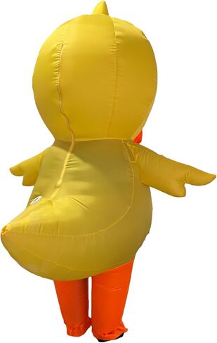 Inflatable Yellow Duck Costume for Adults, Full Body Blow Up Rubber Duck Suit, Funny Halloween Party Cosplay Outfit in Saudi Arabia