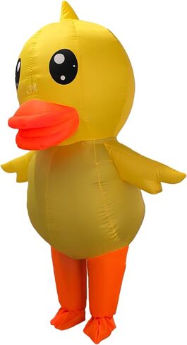 Inflatable Yellow Duck Costume for Adults, Full Body Blow Up Rubber Duck Suit, Funny Halloween Party Cosplay Outfit in Saudi Arabia