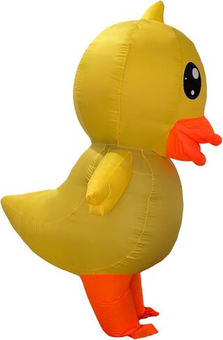 Inflatable Yellow Duck Costume for Adults, Full Body Blow Up Rubber Duck Suit, Funny Halloween Party Cosplay Outfit in Saudi Arabia
