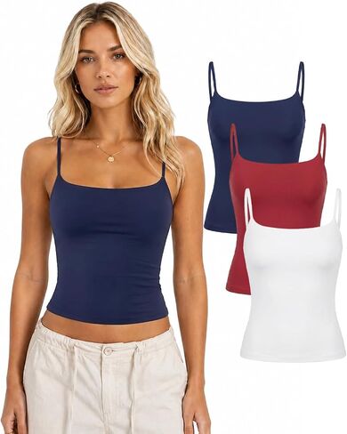 Lileyas Double Lined Tank Tops Pack Camisole Tops for Women Spaghetti Strap Tank Going Out Cami Butter Soft in Saudi Arabia