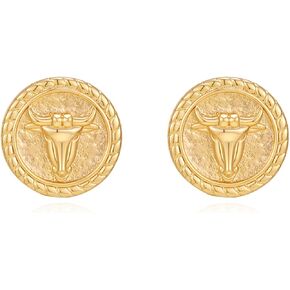 Western Cowgirl Earrings for Women - Vintage Gold Hat Bull Earrings, Country Concert Rodeo Jewelry Trendy Cowboy Cowgirl Accessories Western Jewelry Gifts Rodeo Outfit for Women in Saudi Arabia