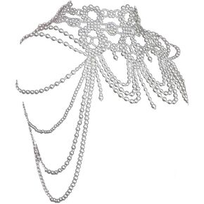 Handcmade Imitation Pearls Shoulder Chain Elegant Body Accessory Jewelry for Women Lady Girls Wearable Body Chain in Saudi Arabia