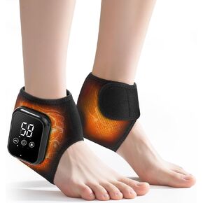 MOAJAZA Cordless Ankle Heating Pads, Ankle Massager with Heat, Foot Massager for Neuropathy, Rechargeable Heated Ankle Wrap with 3 Heating and Vibration Modes, Auto Shut-Off in Saudi Arabia