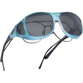 Cocoons Glossy Polarized Fitover Sunglasses L Pilot Square, Aqua, 62 mm in Saudi Arabia