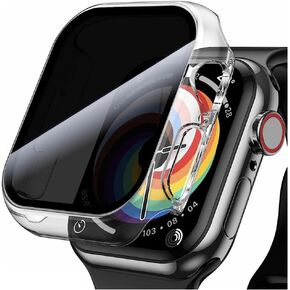 HANKN 2 Pack Tempered Glass Case for Apple Watch Series 6 5 4 Se 40mm Tempered Glass Screen Protector Case, Plated Hard PC Cover Full Coverage Shockproof Iwatch Bumper (40mm, Black+Black) in Kuwait