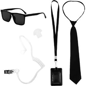 CURASA Black Agent Costume for Men Secret Service Costume Set Spy Costume Accessories for Men Women Black Outfit Costume in Saudi Arabia
