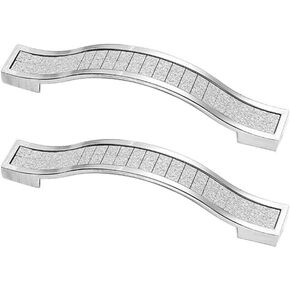Cabinet Pulls2Pcs 96Mm Matte Silver Alloy Crystal Drawer Handles Minimalist European Style Pulls for Wardrobe and Furniture in Kuwait