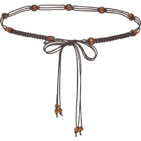 Women's Beaded Rope Belt Bohemian Braided Waist Belt Adjustable Vintage Tie Belt for Dresses & Jeans in Saudi Arabia