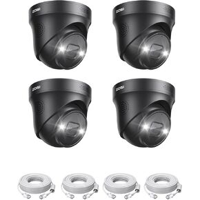 ZOSI 2PK 4K PoE IP Security Camera with Ethernet Cables,Person/Vehicle Detection,Night Vision,Sound & Light Alarm,2 Way Audio,8MP Weatherproof Outdoor Dome Camera Only Compatible 4K POE NVR in Saudi Arabia