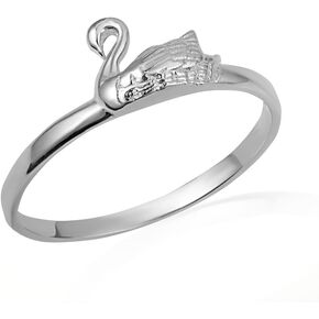 Claddagh Gold .925 Sterling Silver Graceful Swan Ring in Saudi Arabia