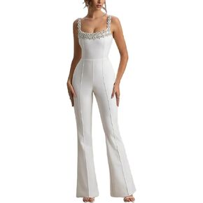 Elegant Jumpsuits for Women Formal Sleeveless U Neck Wide Leg Jumpsuit Women Dressy in Saudi Arabia
