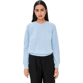 perfectwhitetee Women's Ziggy Inside Out Fleece Long Sleeve Shrunken Crewneck Sweatshirt in Saudi Arabia