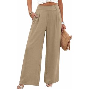 Women Palazzo Ankle Pants Summer Boho Wide Leg High Waist Casual Lounge Pant Beach Travel Vacation Outfits in Saudi Arabia