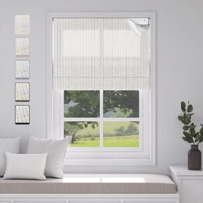 No Drill Cordless Roman Shade, Light Filtering or Blackout No Tool Roman Blind for Window, Thermal Insulated, UV Protection, Privacy, Custom Size for Home, Office, No Drill Basic Type in Saudi Arabia