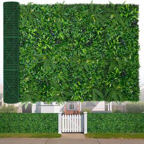 Artificial Boxwood Roll, 40x120 in(33.33 sqft) UV-Anti Faux Ivy Grass Wall Backdrop for Balcony Privacy, Fake Greenery Wall Decor for Garden, Patio, Backyard in Saudi Arabia