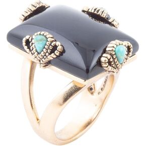 Barse Jewelry Prima Black Onyx Golden Statement Ring in Saudi Arabia