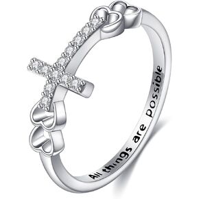 Flower/Cross Rings for Women 925 Sterling Silver Sunflower/Cross Jewelry Fidget Ring Women Size 7 in Saudi Arabia