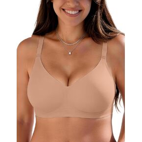 OEAK 2026 Wireless Jelly Bra for Women Push Up Bralette Seamless Full Coverage Comfortable Convertible Everyday Tshirt Bras Sand 38B in Kuwait