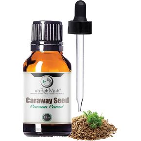Caraway Seed Essential Oil | 15 ml | Carum carvi | Steam Distilled from Seeds | Sweet Spicy Aroma | Digestive & Aromatherapy Support | Natural Middle Note | Pure & Undiluted | Egypt in Saudi Arabia