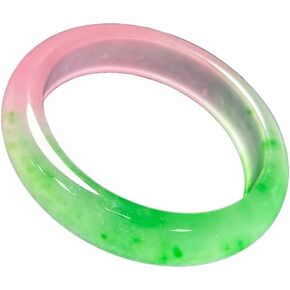 URED Round Pink Green Jade Bangle Bracelet For Women Good Luck Real Jade Stone Bracelet Wealth Healing Chinese Feng Shui Bangle For Woman Birthday Fashion in Saudi Arabia