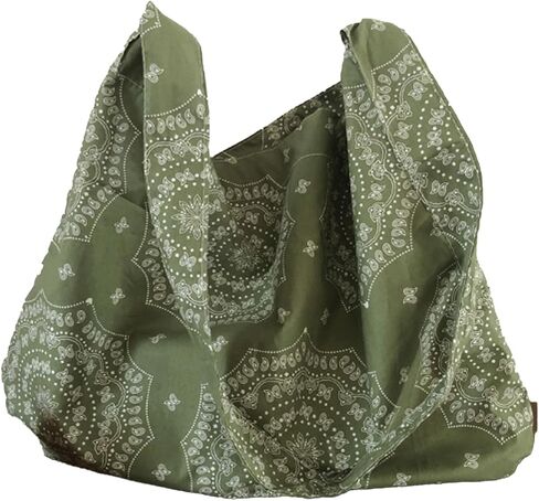 Bandana Bag Cotton Paisley Tote Hobo Shoulder Bag Inner Pocket Lined Retro Vintage Western Purse Vacation Travel in Saudi Arabia