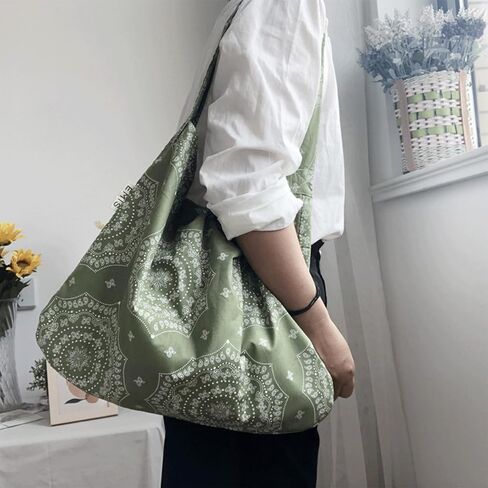 Bandana Bag Cotton Paisley Tote Hobo Shoulder Bag Inner Pocket Lined Retro Vintage Western Purse Vacation Travel in Saudi Arabia