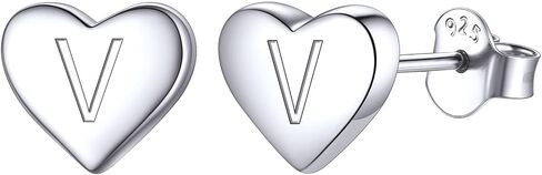 أقراط ChicSilver مضادة للحساسية من الفضة الإسترليني عيار 925 على شكل قلب للنساء الحساسة (مع صندوق هدايا) in Kuwait