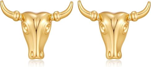 Western Cowgirl Earrings for Women - Vintage Gold Hat Bull Earrings, Country Concert Rodeo Jewelry Trendy Cowboy Cowgirl Accessories Western Jewelry Gifts Rodeo Outfit for Women in Saudi Arabia