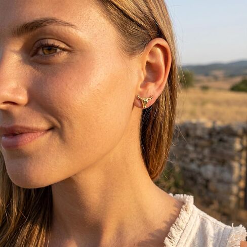 Western Cowgirl Earrings for Women - Vintage Gold Hat Bull Earrings, Country Concert Rodeo Jewelry Trendy Cowboy Cowgirl Accessories Western Jewelry Gifts Rodeo Outfit for Women in Saudi Arabia