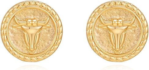 Western Cowgirl Earrings for Women - Vintage Gold Hat Bull Earrings, Country Concert Rodeo Jewelry Trendy Cowboy Cowgirl Accessories Western Jewelry Gifts Rodeo Outfit for Women in Saudi Arabia