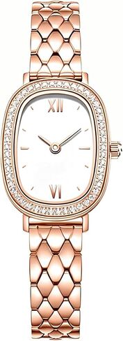 Women’s Bracelet Watch Elegant Oval Quartz Analog Wristwatch Adjustable Stainless Steel Watch Band Waterproof Watch in Saudi Arabia