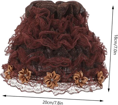 LIFKOME Fashionable Lace Turban Hat for Women Elegant Beanie with Floral Design Comfortable Fabric Lightweight and Stylish Accessory for Any Outfit Coffee in Kuwait