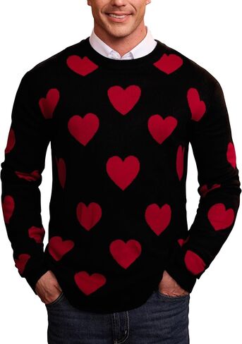 سترة Arvilhill الرجالية لعيد الحب مطبوعة على شكل قلب وحب (S-XXL) in Kuwait