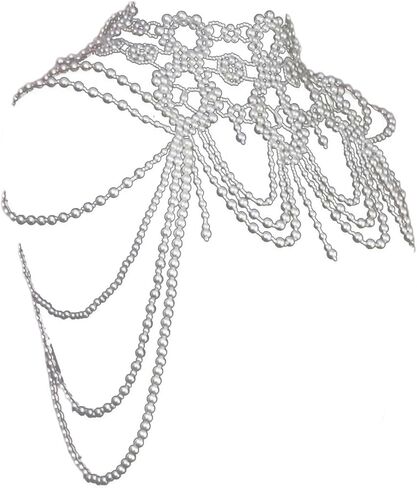 Handcmade Imitation Pearls Shoulder Chain Elegant Body Accessory Jewelry for Women Lady Girls Wearable Body Chain in Saudi Arabia